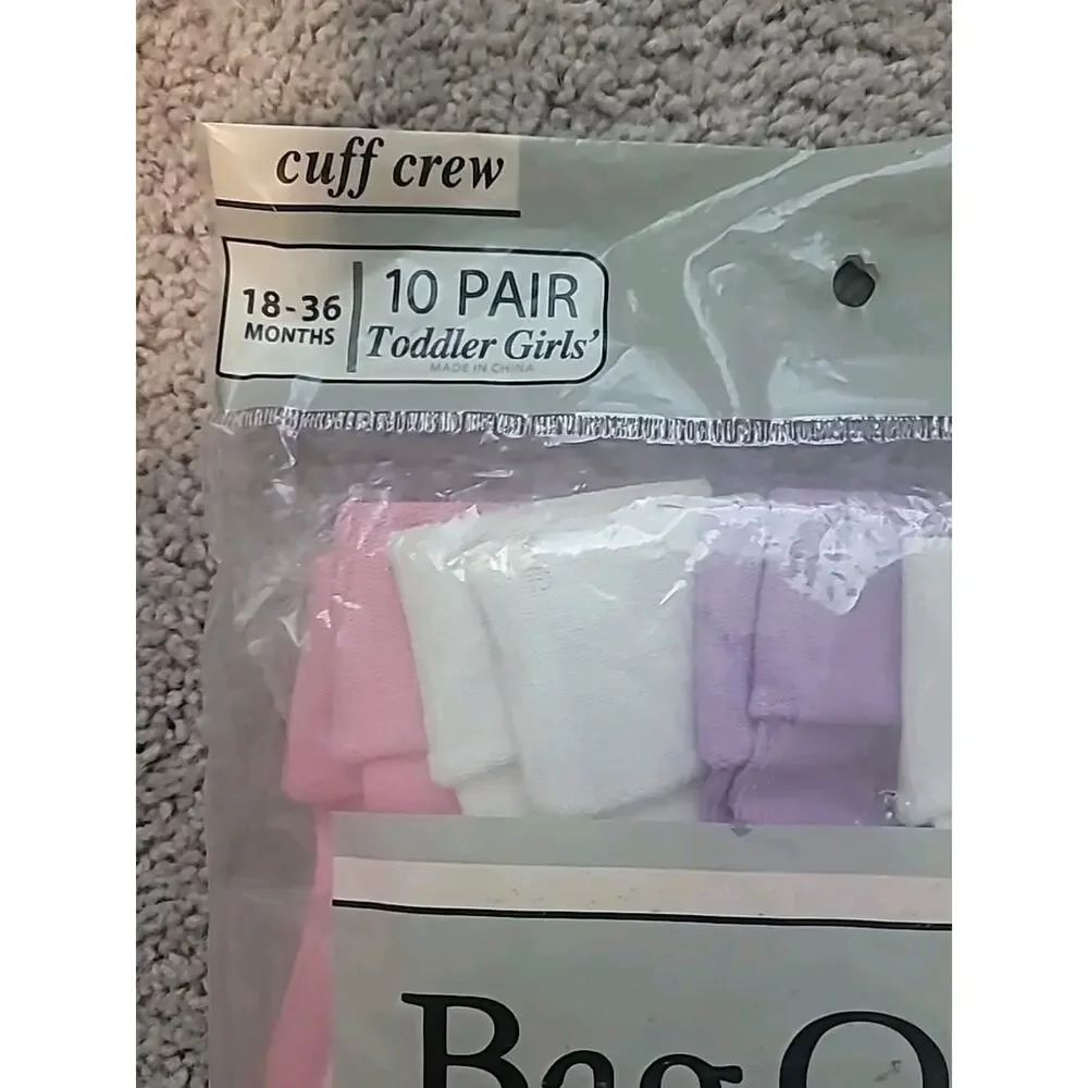 VTG NOS 80s Bag OSocks Toddler Crew Socks NIP